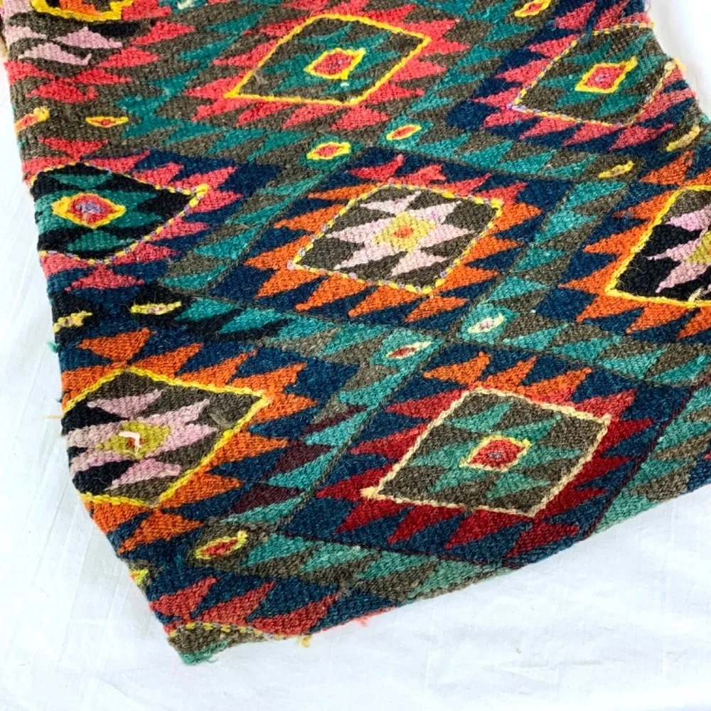 Antique Middle East Camel Saddle L Bag Hand Woven Rug 2 Hooks Tribal Ethnic